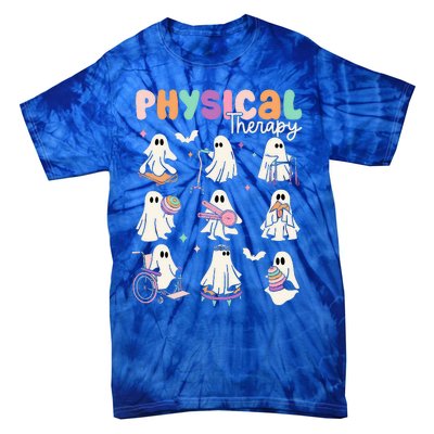 Cute Ghost Physical Therapy PT Physical Therapist Halloween Tie-Dye T-Shirt