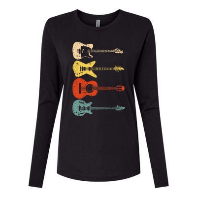 Cool Guitar Players Art Vintage Acoustic Guitarist Womens Cotton Relaxed Long Sleeve T-Shirt