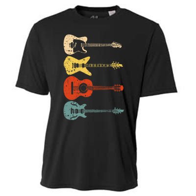 Cool Guitar Players Art Vintage Acoustic Guitarist Cooling Performance Crew T-Shirt