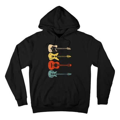 Cool Guitar Players Art Vintage Acoustic Guitarist Hoodie