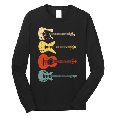 Cool Guitar Players Art Vintage Acoustic Guitarist Long Sleeve Shirt