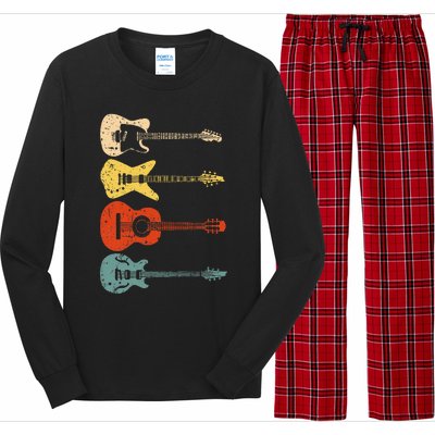 Cool Guitar Players Art Vintage Acoustic Guitarist Long Sleeve Pajama Set