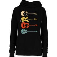 Cool Guitar Players Art Vintage Acoustic Guitarist Womens Funnel Neck Pullover Hood