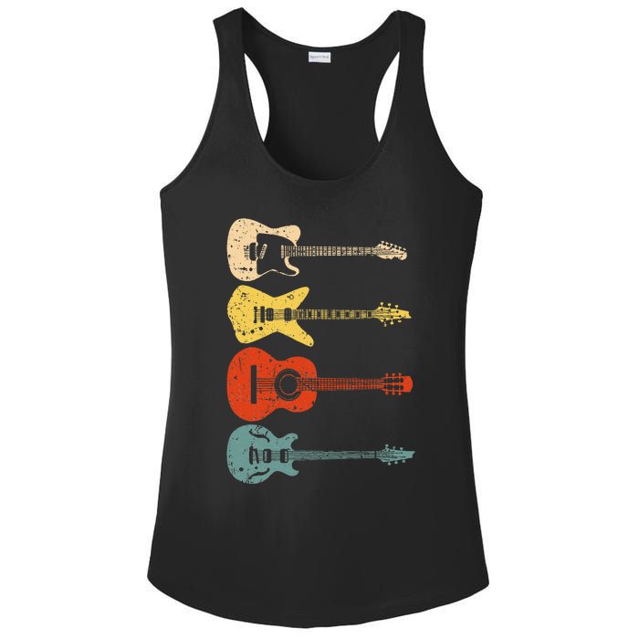 Cool Guitar Players Art Vintage Acoustic Guitarist Ladies PosiCharge Competitor Racerback Tank