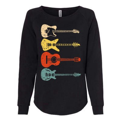 Cool Guitar Players Art Vintage Acoustic Guitarist Womens California Wash Sweatshirt