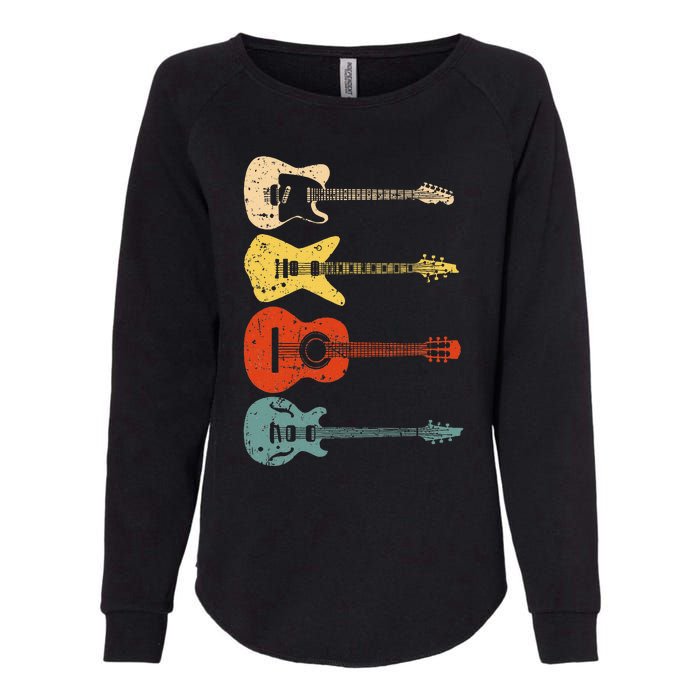 Cool Guitar Players Art Vintage Acoustic Guitarist Womens California Wash Sweatshirt