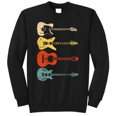 Cool Guitar Players Art Vintage Acoustic Guitarist Tall Sweatshirt