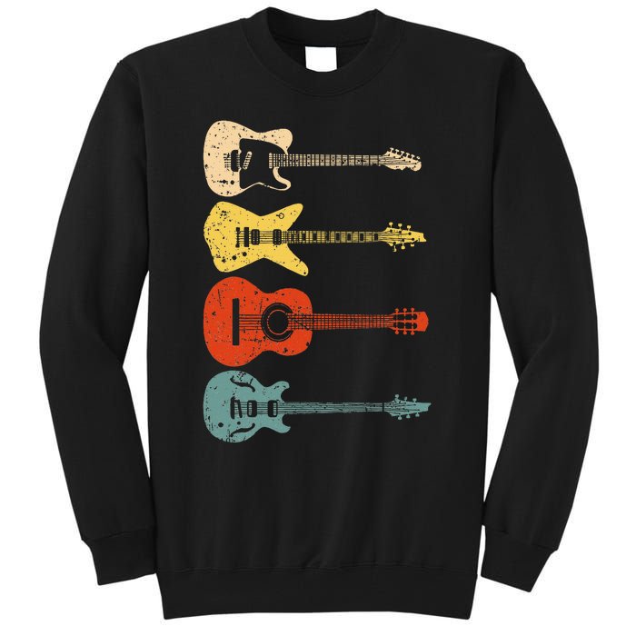 Cool Guitar Players Art Vintage Acoustic Guitarist Tall Sweatshirt