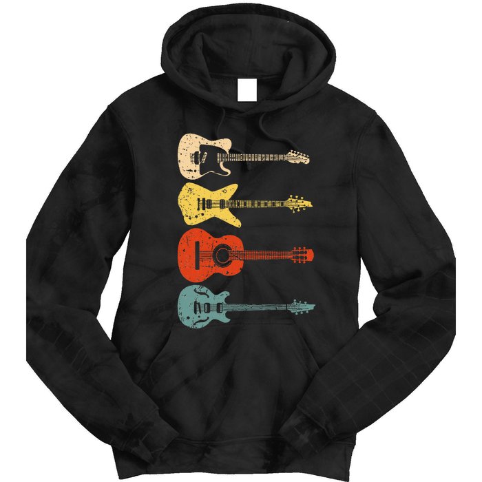 Cool Guitar Players Art Vintage Acoustic Guitarist Tie Dye Hoodie