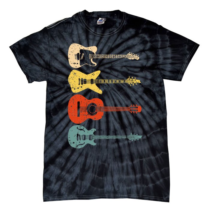 Cool Guitar Players Art Vintage Acoustic Guitarist Tie-Dye T-Shirt