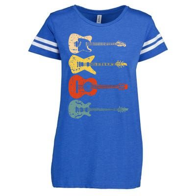 Cool Guitar Players Art Vintage Acoustic Guitarist Enza Ladies Jersey Football T-Shirt