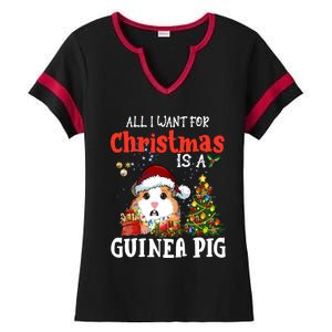 Cute Guinea Pig Christmas All I Want For Xmas Guinea Gift Ladies Halftime Notch Neck Tee