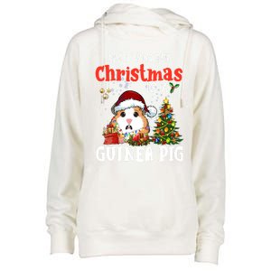 Cute Guinea Pig Christmas All I Want For Xmas Guinea Gift Womens Funnel Neck Pullover Hood