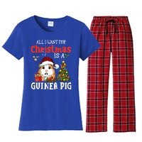 Cute Guinea Pig Christmas All I Want For Xmas Guinea Gift Women's Flannel Pajama Set