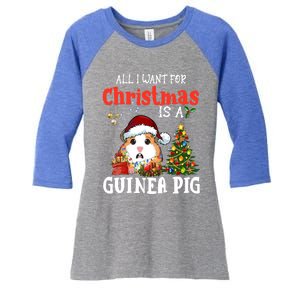 Cute Guinea Pig Christmas All I Want For Xmas Guinea Gift Women's Tri-Blend 3/4-Sleeve Raglan Shirt