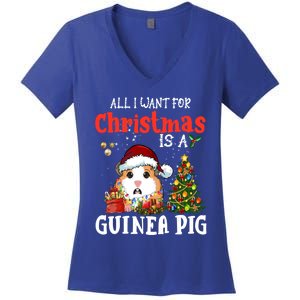 Cute Guinea Pig Christmas All I Want For Xmas Guinea Gift Women's V-Neck T-Shirt