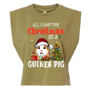 Cute Guinea Pig Christmas All I Want For Xmas Guinea Gift Garment-Dyed Women's Muscle Tee