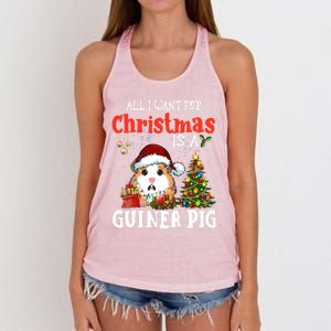 Cute Guinea Pig Christmas All I Want For Xmas Guinea Gift Women's Knotted Racerback Tank