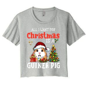 Cute Guinea Pig Christmas All I Want For Xmas Guinea Gift Women's Crop Top Tee