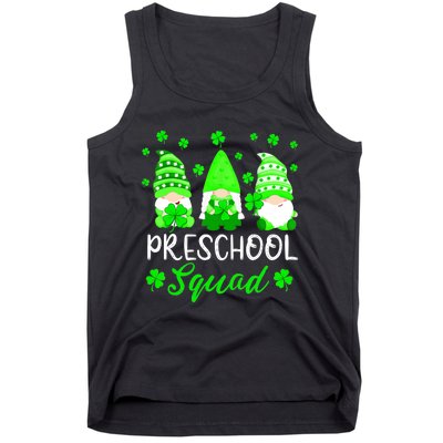 Cute Gnomes Preschool Squad Teacher St Patricks Day Outfit Tank Top