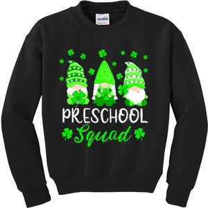 Cute Gnomes Preschool Squad Teacher St Patricks Day Outfit Kids Sweatshirt