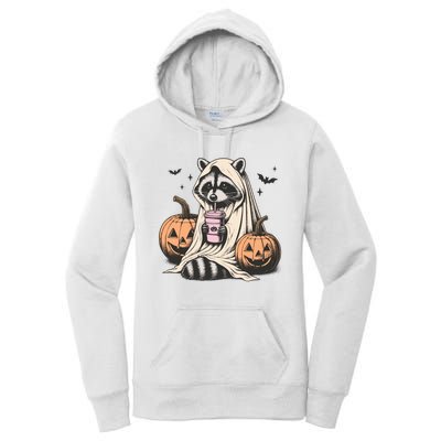 Cute Ghost Pumpkin Halloween Raccoon Costume Raccoon Lovers Women's Pullover Hoodie