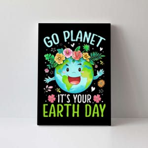 Cute Go Planet Its Your Earth Birthday Day 2024 Teacher Canvas