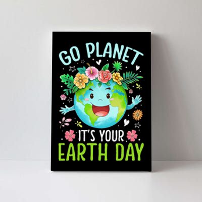 Cute Go Planet Its Your Earth Birthday Day 2024 Teacher Canvas