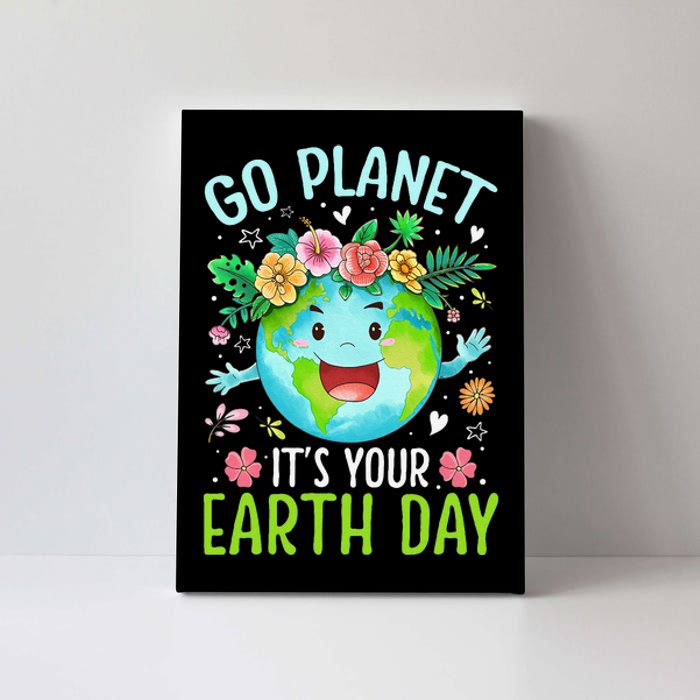 Cute Go Planet Its Your Earth Birthday Day 2024 Teacher Canvas