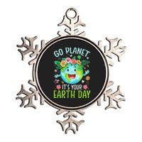 Cute Go Planet Its Your Earth Birthday Day 2024 Teacher Metallic Star Ornament