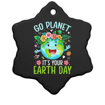 Cute Go Planet Its Your Earth Birthday Day 2024 Teacher Ceramic Star Ornament