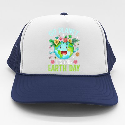 Cute Go Planet Its Your Earth Birthday Day 2024 Teacher Trucker Hat