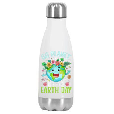 Cute Go Planet Its Your Earth Birthday Day 2024 Teacher Stainless Steel Insulated Water Bottle