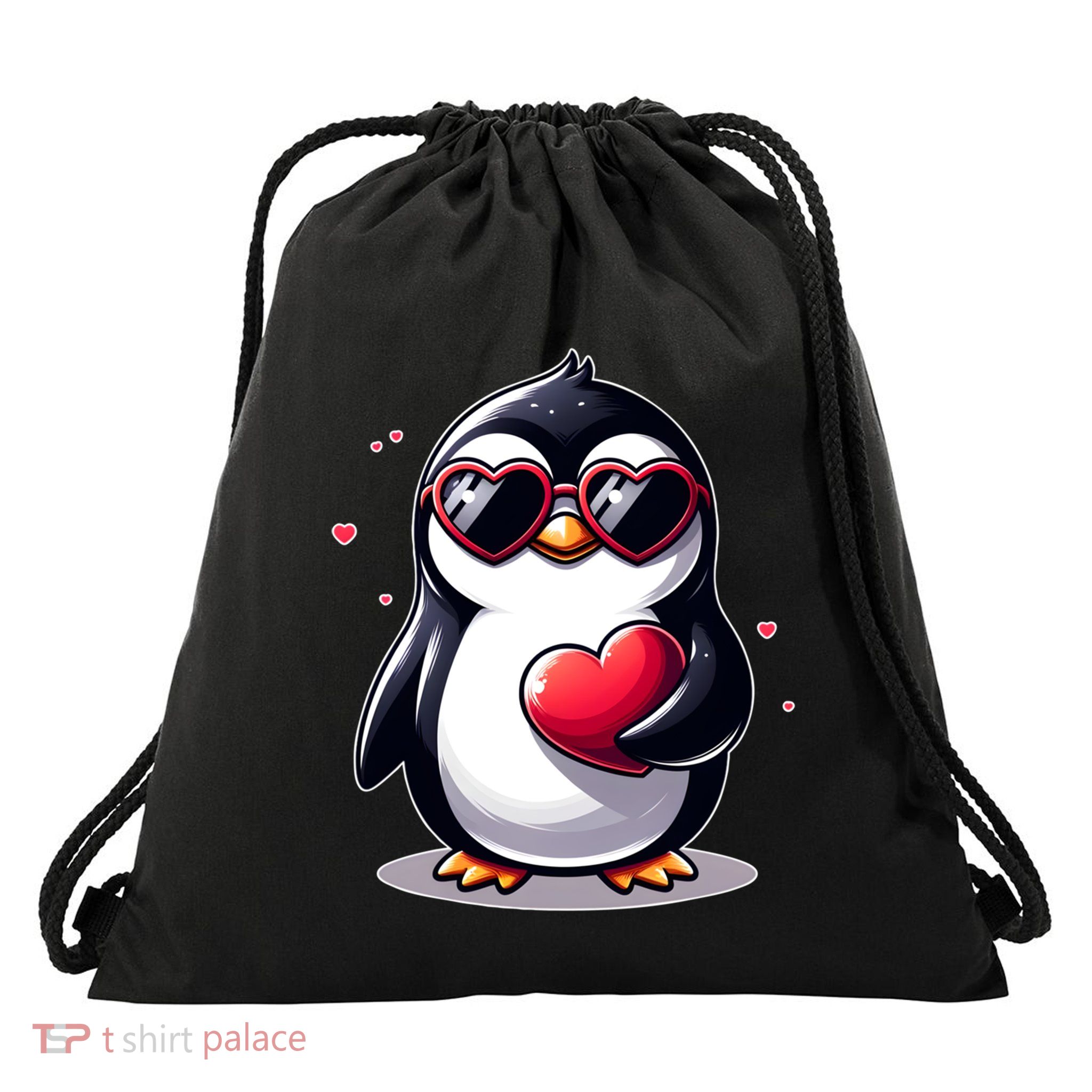Cute Gift Penguin Design I Steal Hearts Happy Valentines Day Drawstring Bag