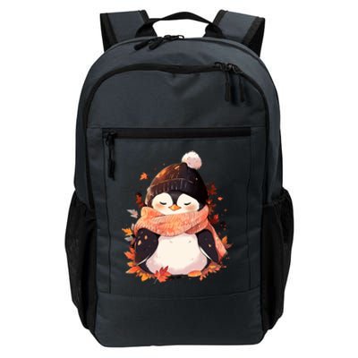 Cute Gift Penguin Autumn Fall Leaves Thanksgiving Daily Commute Backpack