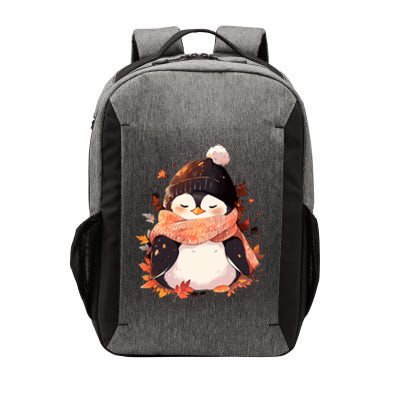 Cute Gift Penguin Autumn Fall Leaves Thanksgiving Vector Backpack