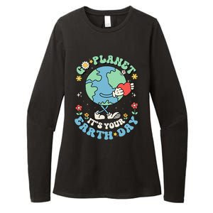 Cute Go Planet Its Your Earth Day 2024 Teacher Groovy Womens CVC Long Sleeve Shirt