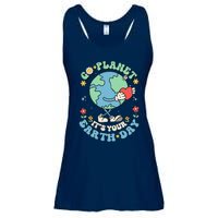 Cute Go Planet Its Your Earth Day 2024 Teacher Groovy Ladies Essential Flowy Tank