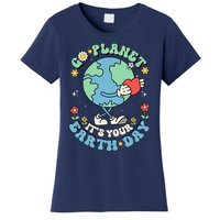 Cute Go Planet Its Your Earth Day 2024 Teacher Groovy Women's T-Shirt