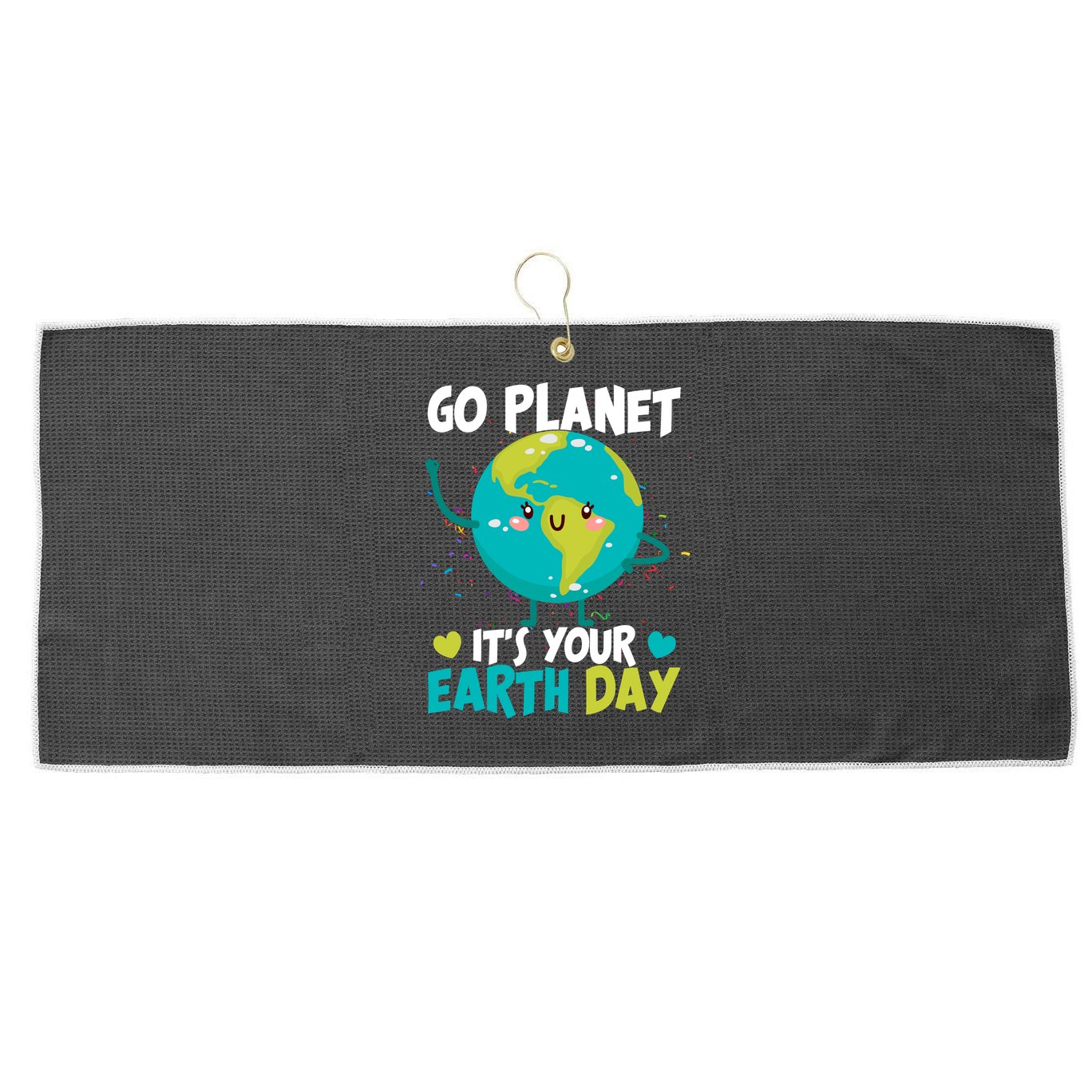 Cute Go Planet It's Your Earth Day Large Microfiber Waffle Golf Towel