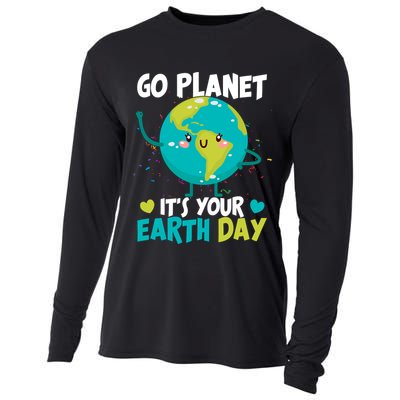 Cute Go Planet It's Your Earth Day Cooling Performance Long Sleeve Crew
