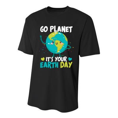 Cute Go Planet It's Your Earth Day Youth Performance Sprint T-Shirt