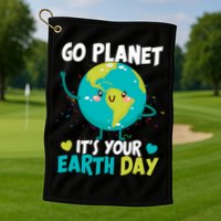 Cute Go Planet It's Your Earth Day Golf Towel
