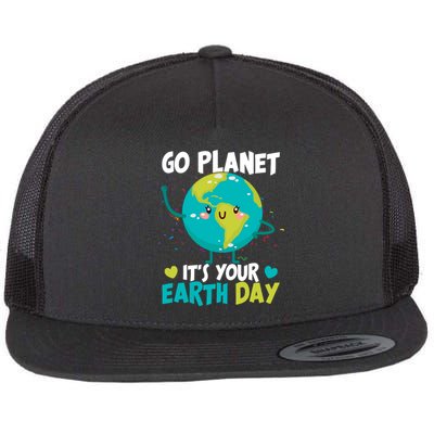 Cute Go Planet It's Your Earth Day Flat Bill Trucker Hat