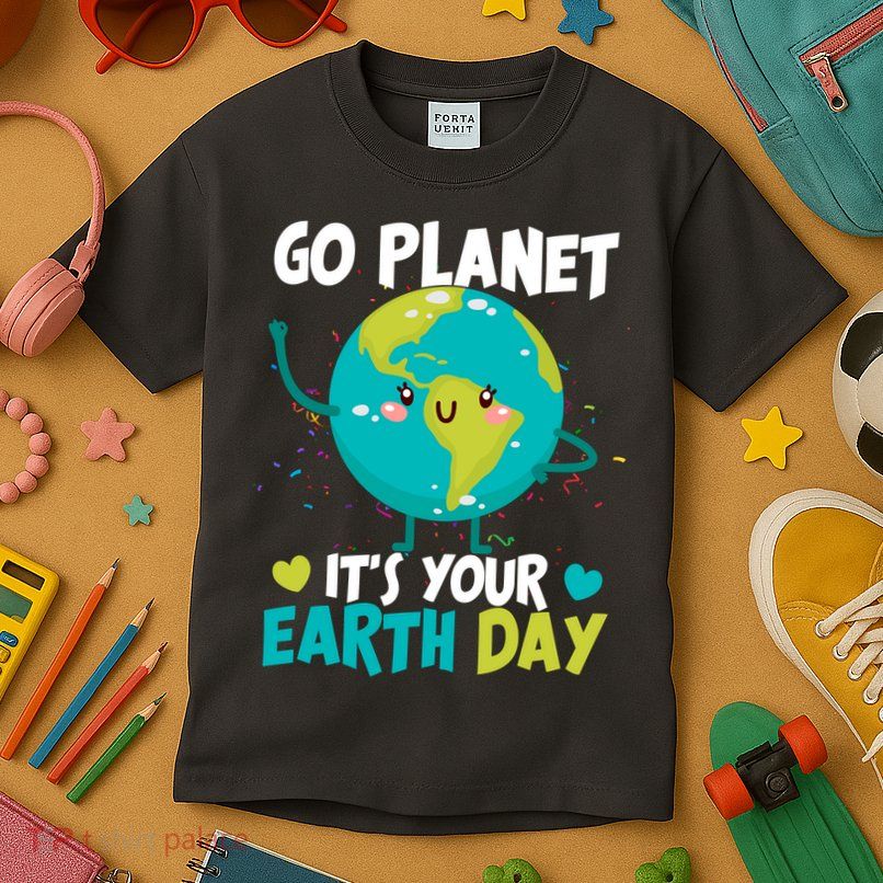 Cute Go Planet It's Your Earth Day Kids T-Shirt