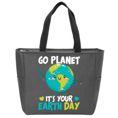 Cute Go Planet It's Your Earth Day Zip Tote Bag