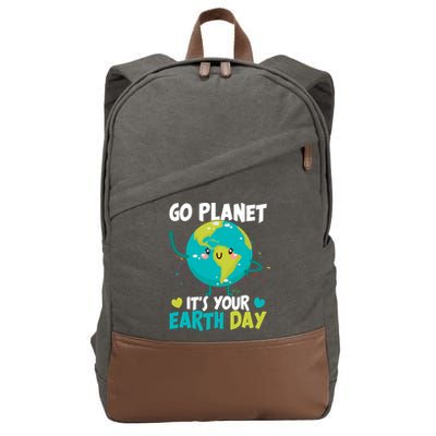 Cute Go Planet It's Your Earth Day Cotton Canvas Backpack