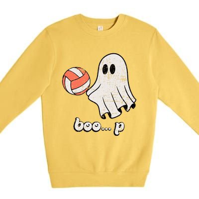 Cute Ghost Playing Volleyball Sport Player Halloween Costume Premium Crewneck Sweatshirt