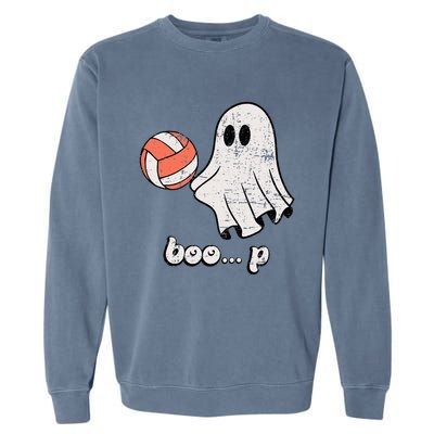 Cute Ghost Playing Volleyball Sport Player Halloween Costume Garment-Dyed Sweatshirt