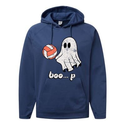 Cute Ghost Playing Volleyball Sport Player Halloween Costume Performance Fleece Hoodie